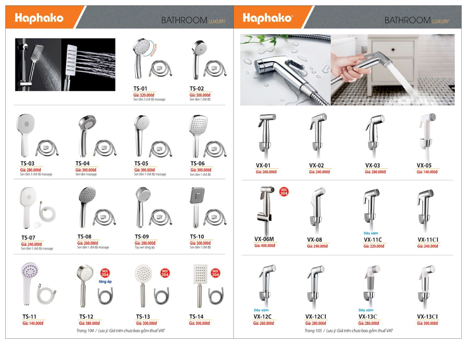 Thiết bị vệ sinh HAPHAKO Catalogue và Bảng giá mới nhất /Page 53